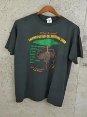 FRUIT OF THE LOOM EMANCIPATION CELEBRATION 2000 Tシャツ 古着 ヴィンテージ XLサイズ ブラック メンズ used F-NEW357のサムネイル