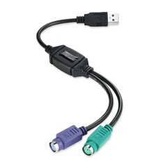 【即日発送】Perixx PERIPRO-401 PS/2 to USB 変換アダプター KVM スイッチ対応 USB IC内蔵 ブラック