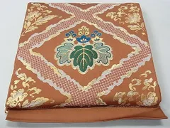平和屋着物■アンティーク　大正ロマン　六通柄袋帯　菱吉祥花文　金糸　逸品　th4816