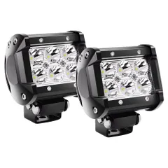 【在庫処分】狭角タイプ 30度 フラッドライト ワークライト 6発 12V-24V対応 LED 汎用 車外灯 作業灯 農業機械 4インチ 18W 6発 6000K GREENBEAN ホワイト 2個