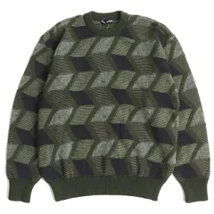 未使用品△正規品 ISSEY MIYAKE MEN イッセイミヤケ メン ODL45510 総柄デザイン ラウンドネック 長袖 ニット／セーター カーキ系マルチ Mのサムネイル
