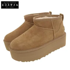 UGG アグ 新品同様 W CLASSIC ULTRA MINI PLATFORM CHESTNUT シューズ レディース ブラウン 23cm 23FW 23