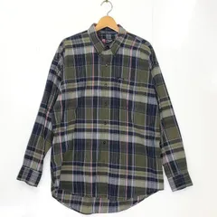 90's CHAPS RALPH LAUREN 90年代 チャップス ラルフローレン コットンシャツ チェック柄 長袖シャツ ワンポイントロゴ オーバーサイズ グアテマラ製 Lサイズ グリーン