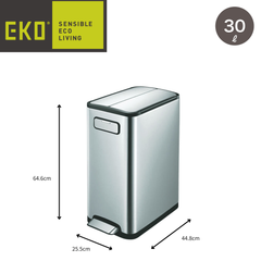 TO《訳あり》EKO ステップ 両開き おしゃれ しずか ゆっくり ソフト 足踏み 30L エコフライ インナーボックス 手動 取手 ごみ箱 3か月保証