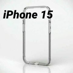 iPhone 15 用 ハイブリッド バンパー ケース カバー クリア