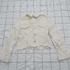 ◇ ⊇ MURUA ムルーア カジュアル コットン100％ 長袖 ダメージデニムジャケット サイズフリー ホワイト系 レディース E  【1508250014062】