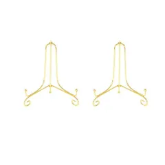 【迅速発送】ゴールドプレートスタンド アイアン 皿立 写真立て 本立て 4号 (2個セット)