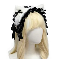 数量限定 ヘッドドレス ロリータ 猫耳 ハロウィン ゴスロリ 髪飾り ハロウィンアクセサリー 3WAY カチューシャ レース 黒 リボン [Sitengle] 蝶結び ヘアクリップ付き かわいい 萌え キュート コスプレ道具 メイドカフェ lolita コスプ