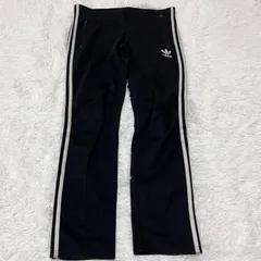古着 adidas アディダス トラックパンツ ブラック スリーストライプス 259-148