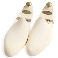 【ドンドン見直し】美品●EDWARD GREEN エドワードグリーン ウッド ロゴ金具付き シューツリー/シューキーパー ナチュラル 25.5cm相当のサムネイル
