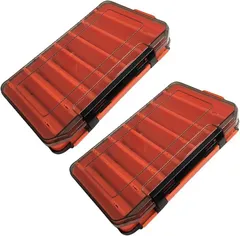 Tochi Wish 両面 ルアーケース リバーシブル 収納 ボックス 洗える 大容量 釣具 タックル 2個 セット(オレンジ,  L)
