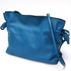 ロエベ / LOEWE　フラメンコ クラッチ ミディアム / ドローストリング ショルダーバッグ　ナパカーフ レザー　ブルー 【中古】 商品番号 S-158147