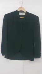 ◇ kazu ito レトロ感 肩パット 3B 長袖 テーラードジャケット サイズ9 ブラック レディース E  【1306160028083】