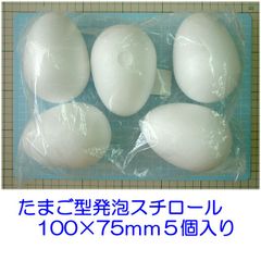 たまご型発泡スチロール　１００×７５ｍｍ　４Ｂサイズ　５個