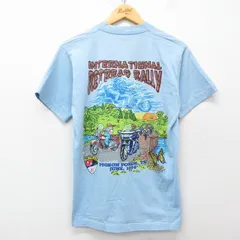M/古着 半袖 ビンテージ Tシャツ メンズ 90s バイク 薄紺 ネイビー 25mar31 中古