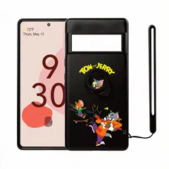 7Aケース トムとジェリー キャラクター リング Pixel カバー ピクセルケース ストラップ付き 耐衝撃 シリコン 衝撃吸収 Google かわいい クリスマス プレゼント スマートフォンケース (Pixel 7A)のサムネイル