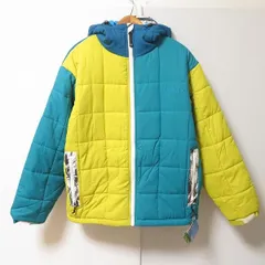 #wnc コロンビア Columbia 中綿ジャケット M 緑系 黄 青 キルティング フード付き ポーチ付き 美品 タグ付き メンズ [906424]
