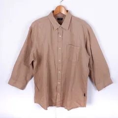 バックナンバー 長袖シャツ トップス コーデュロイ 大きいサイズ メンズ XLサイズ ベージュ BACK NUMBER 【中古】