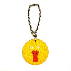 エルメス HERMES アヒル チャーム レザーg シルバー925 イエロー バッグチャーム ユニセックス【中古】