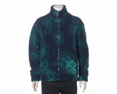 LOUIS VUITTON　23SS  モノグラムジャガード　カモフラフリースブルゾン　メンズ　S　グリーン/ネイビー　RM231