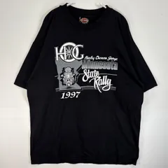 古着 90's/90年代 ハーレーダビッドソン HARLEY DAVIDSON 半袖Tシャツ モーターカルチャー バイク 企業 USA製 XL  ブラック プリント メンズ