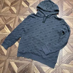 adidas アディダス トレフォイル 総柄 モノグラム プルオーバーパーカー