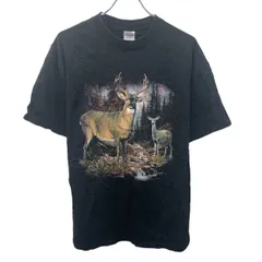 TENNESSEE RIVER 半袖 プリントTシャツ XL ブラック プルオーバー ビッグサイズ アニマル カットソー 古着卸 アメリカ仕入 a705-5258