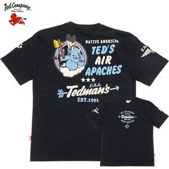テッドマン 半袖Tシャツ TED'S AIR APACHES ミリタリーTシャツ 第345爆撃隊 エフ商会 TDSS-574 ブラック 新品