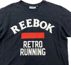 Reebok ☆ CLASSIC 4段プリント◎ 半袖 Tシャツ ブラック 黒 L スポーツ ストリート カジュアル 春夏 古着 クラシック リーボック■BC259