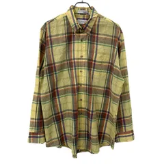 The Holbrook Company 長袖 チェックシャツ XL イエロー マルチカラー ボタンダウンシャツ 胸ポケット 春物 a710-5909