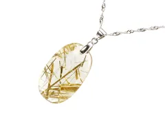 「1点もの 画像現品販売」 ゴールドルチルクォーツ ペンダントトップ パワーストーン ペンダント 天然石 シルバー925 金運