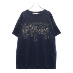 Samuel Zelig (サミュエル ゼリグ) BALLROOM TEE グラフィック刺繍 ヴィンテージ フェード加工半袖Tシャツ ネイビー