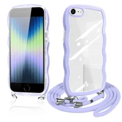 【数量限定】首掛け 紐付き 肩掛け ストラップ付き 斜めがけ TPU 創意 透明 スマホケース 個性 カバー 可愛い iPhone7 iPhone8 かわいい 第2世代 第3世代 韓国 SE 薄型 クリア ショルダー 耐衝撃 ケース アイフォンSE3/SE2/