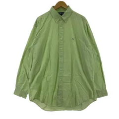 RALPH LAUREN ラルフローレン ギンガムチェック長袖シャツ sizeL/ライトグリーン×ホワイト