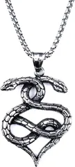 【数量限定】動物 蛇モチーフペンダント おしゃれ かっこいい ステンレス ダブル 蛇形 シルバー スネーク メンズ ネックレス ネックレス セーターチェーン 成人式 蛇 贈り物 [SUNYOBAO] ギフト