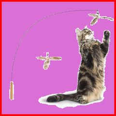 【特価商品】釣り竿 鈴 替えの羽付き 羽 猫じゃらし 90cm ねこじゃらし FUKUMARU