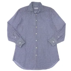 超美品 エトロ ETRO 現行タグ 襟×袖 ペイズリー柄 チェック コットンシャツ 40 メンズ