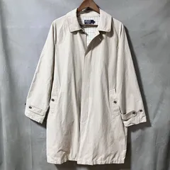 希少✨ポロラルフローレン ゴム引き ステンカラーコート ベルト付き 白系 L位 希少✨ポロラルフローレン ゴム引き ステンカラーコート ベルト