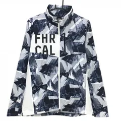 【超美品】オークリー ジャケット ネイビー×白 総柄 裏地メッシュ  メンズ L ゴルフウェア Oakley