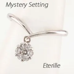 ダイヤモンド リング 指輪 レディース V字 ミステリー セブンスター フラワー 花 シンプル 揺れる スイング ブラ プラチナ