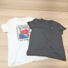 ◇ 《 PUMA まとめ売り２点セット サイズM L ランニング カジュアル ホワイト ブラック Tシャツ メンズ 》 E  【1306140016239】