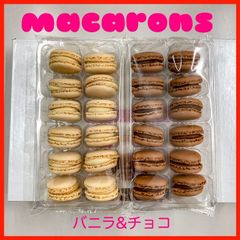 洋菓子　冷凍マカロン　チョコレート&バニラ　2種類セット（12個×2パック）