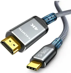 ★Highwings USB Type C HDMI 変換ケーブル hdmi type-c変換 1.8M 4K@30Hz 4K@60Hz 単方向通信 タイプC to HDMI/usb-c hdmi/type-c hdmi 変換 ナイロン編み
