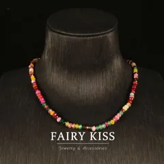 ネックレス 精巧 気品 幾何 高級感 ラウンド石  ビーズ トルマリン メノウ 中世風 アクセサリーYUA289