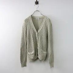 サリースコット Sally Scott コットン透かしニットVネックカーディガン M＼ベージュ ニット 羽織り トップス 長袖【2400014578751】のサムネイル