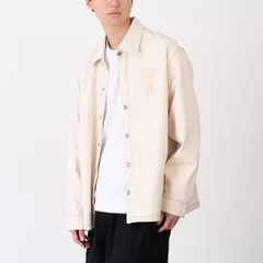 AMI ALEXANDRE MATTIUSSI AMI DE COEUR アミパリス アウター ジャケット カラーコットンツイル オーバーシャツ HJK275 DE0039 ユニセックス ホワイト シャツ オーバーサイズ