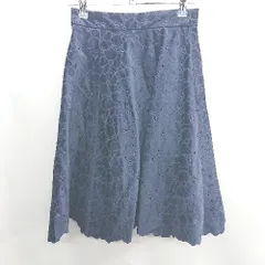 ◇ ⊇ BODY DRESSING PROPORTION スムースベロア 花柄 膝丈 Aライン スカート サイズ1 ネイビー レディース E  【1410100004317】