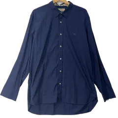 BURBERRY LONDON ENGLAND/バーバリーロンドン 長袖 ボタンダウン シャツ ワンポイント刺繡 オーバーサイズ ビッグシルエット タイ製 メンズ XXL ブルーブラック