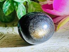 黄金色のシラー✨　ゴールデン　オブジディアン  天眼石　黒曜石　原石　タンブル