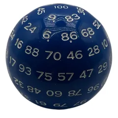 100面ダイス 多面体サイコロ 直径48mm アクリル製 ブラック TRPG ボードゲーム テーブルゲーム ルーレット 占い 軽量 耐久性 (ブルー) [ブルー]